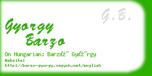 gyorgy barzo business card